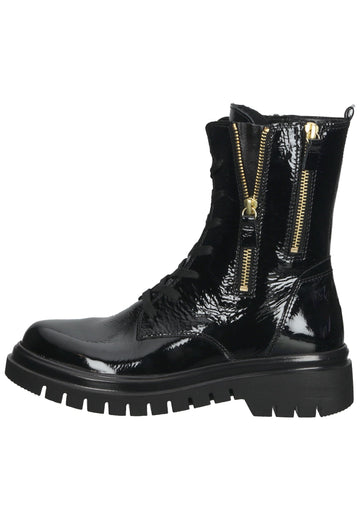Gabor Stiefelette Leder Schwarz Lack - surf4shoes