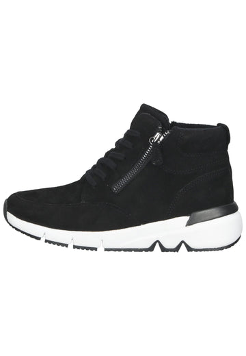 Gabor Stiefelette Veloursleder Schwarz - surf4shoes