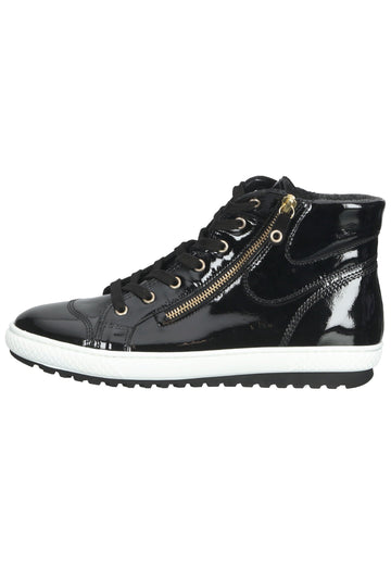 Gabor Stiefelette Leder Schwarz Lack - surf4shoes