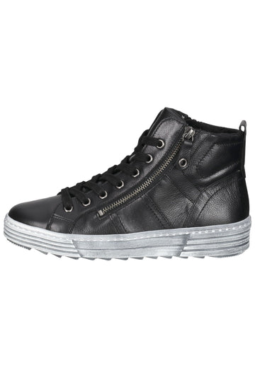 Gabor Stiefelette Glattleder Schwarz/Grau - surf4shoes