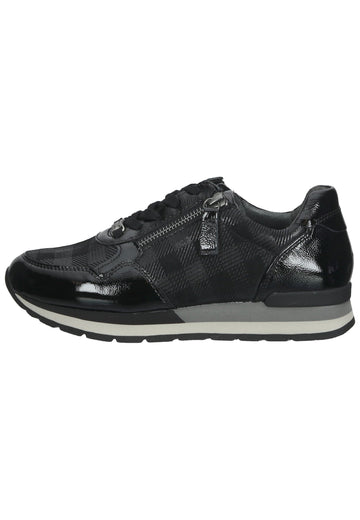 Gabor Sneaker Leder Schwarz Lack - surf4shoes