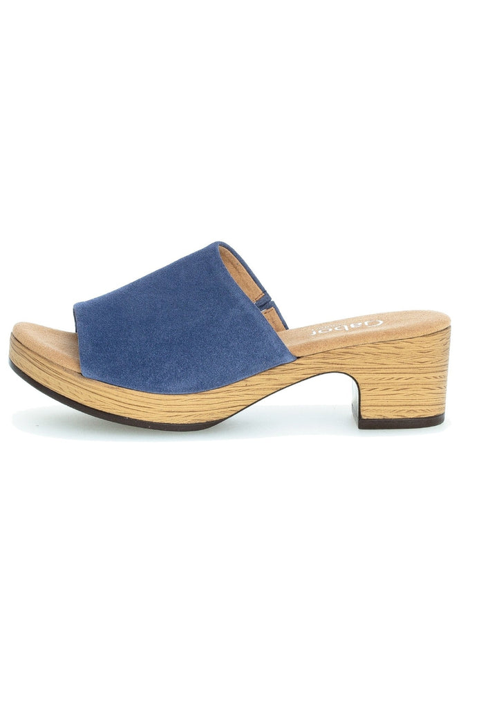 Gabor Pantoletten Veloursleder Jeans - surf4shoes