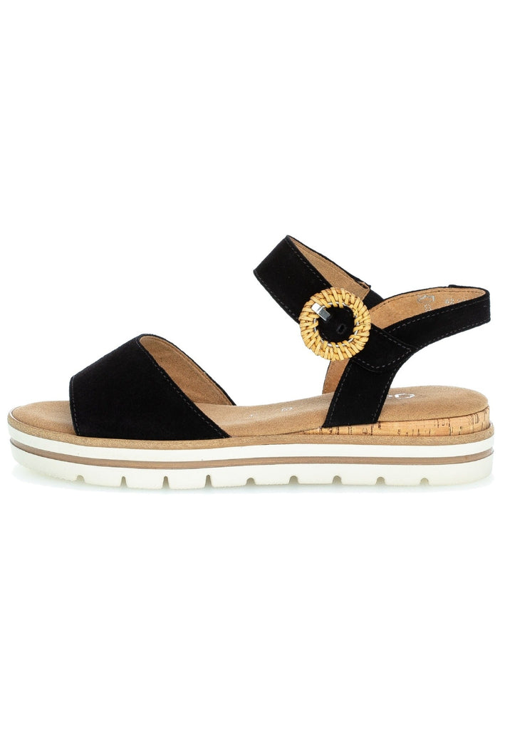 Gabor Sandalen Veloursleder Schwarz - surf4shoes