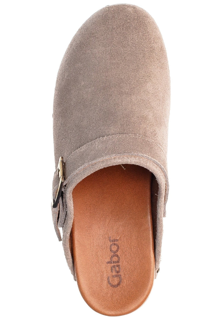 Gabor Clogs Veloursleder Beige - surf4shoes