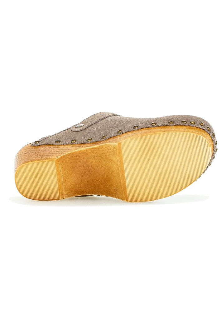 Gabor Clogs Veloursleder Beige - surf4shoes