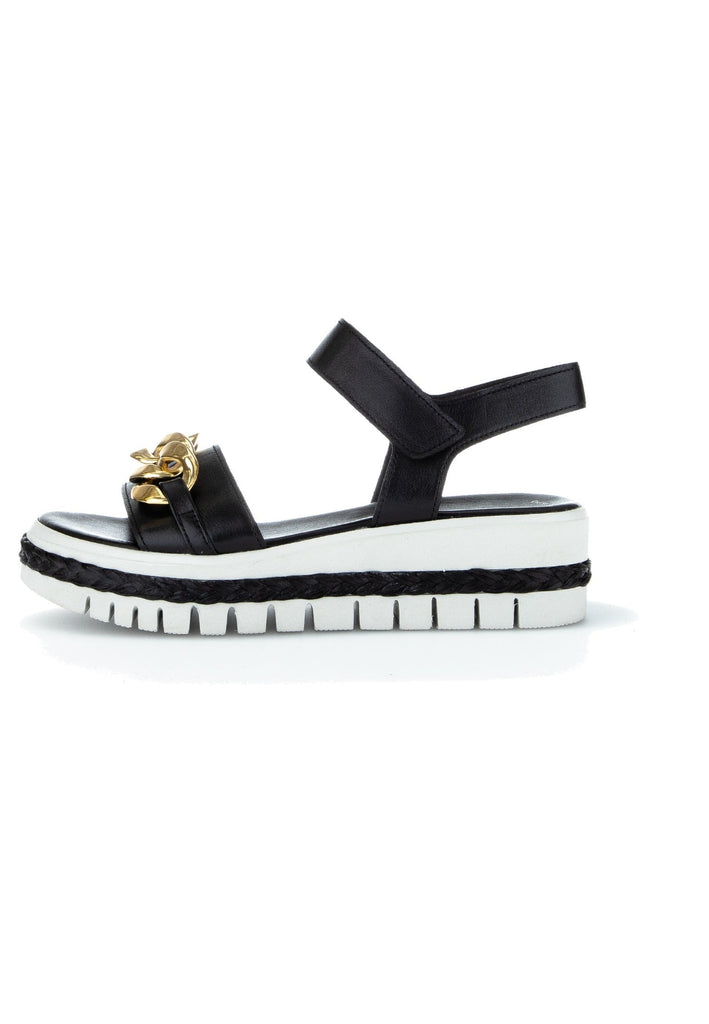 Gabor Sandalen Nappaleder Schwarz - surf4shoes