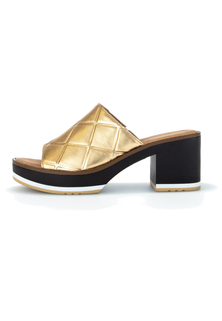 Gabor Pantoletten Leder Gold - surf4shoes