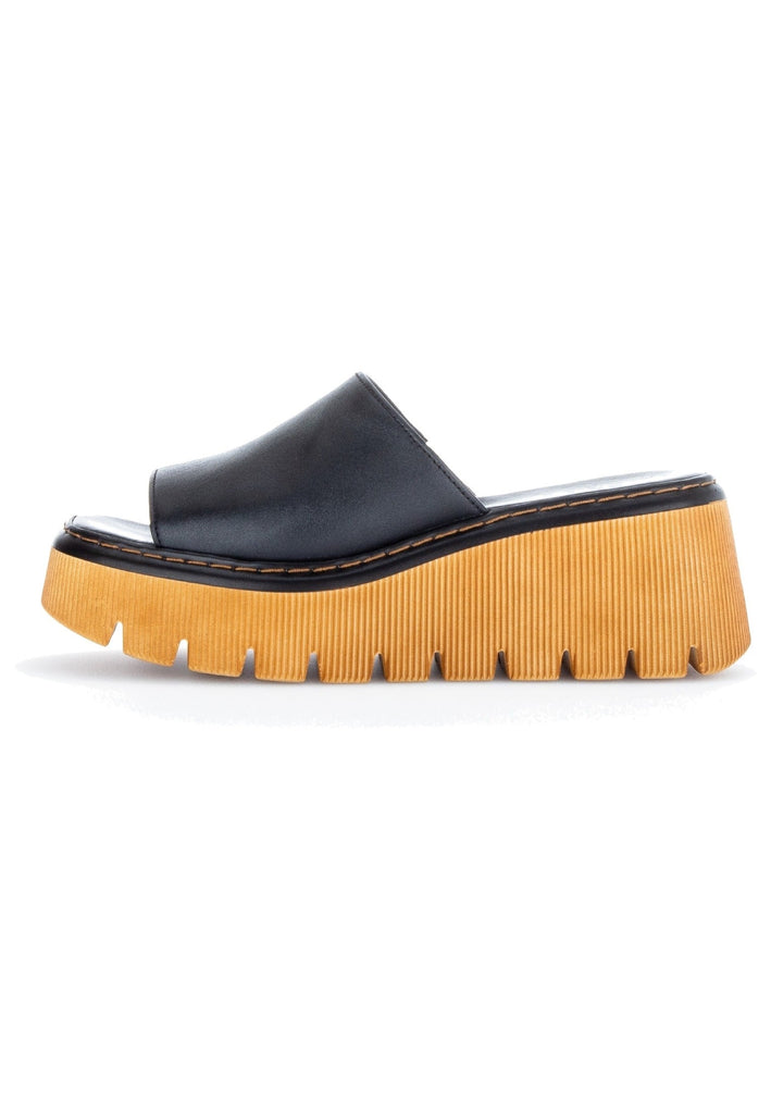 Gabor Pantoletten Nappaleder Schwarz/Braun - surf4shoes