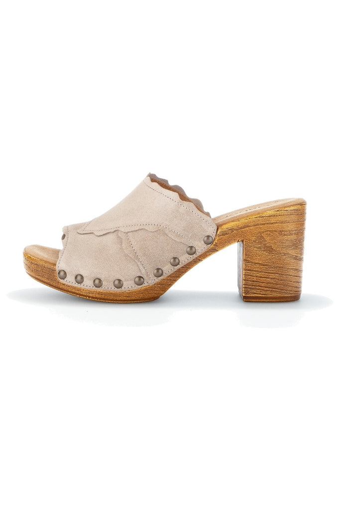 Gabor Pantoletten Veloursleder Beige - surf4shoes