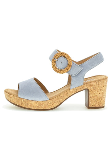 Gabor Sandalen Leder Hellblau - surf4shoes