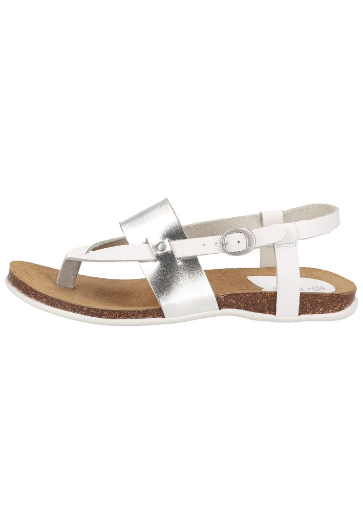 Kickers Zehensteg Leder Weiß/Silber - surf4shoes