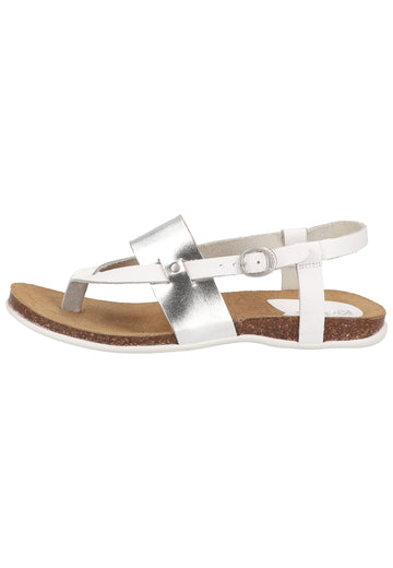 Kickers Zehensteg Leder Weiß/Silber - surf4shoes