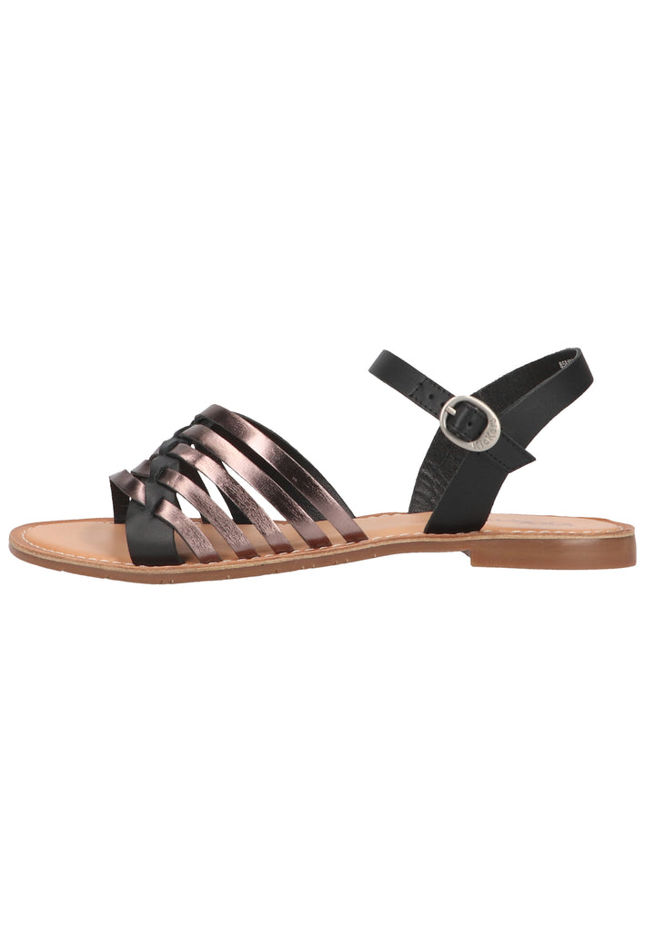 Kickers Sandalen Leder Schwarz/Silber - surf4shoes