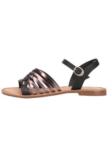 Kickers Sandalen Leder Schwarz/Silber - surf4shoes