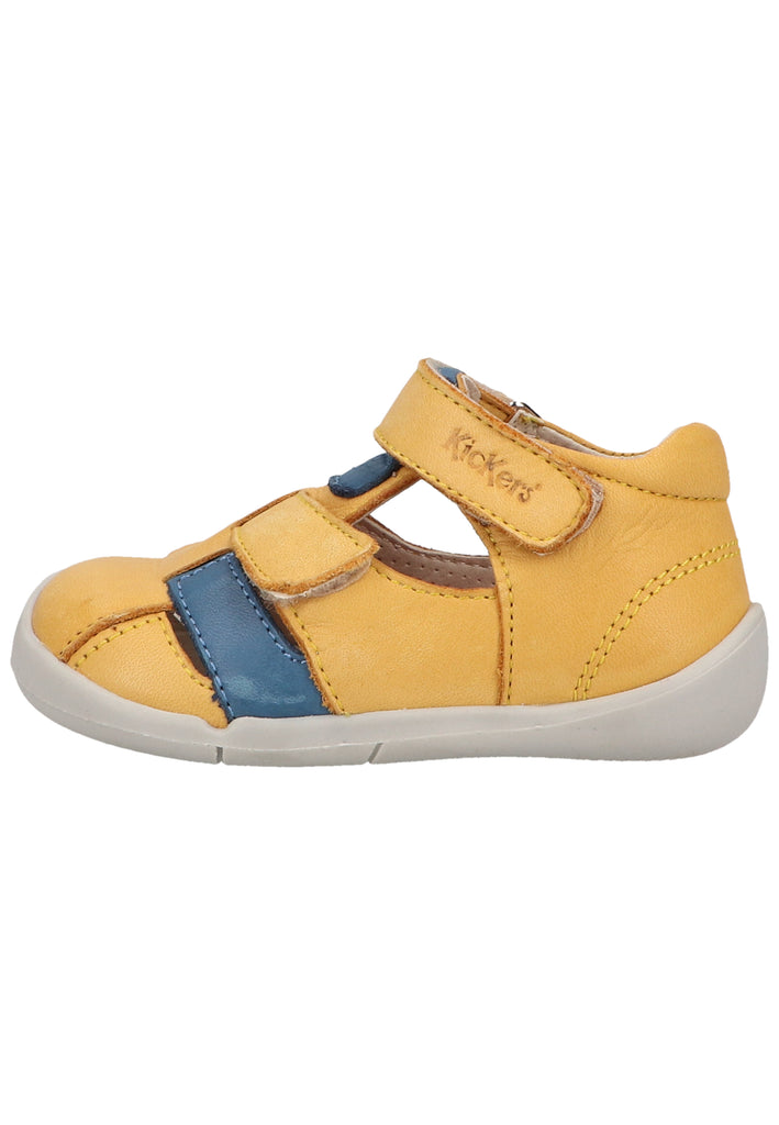 Kickers Halbschuhe Nappaleder Blau/Gelb - surf4shoes