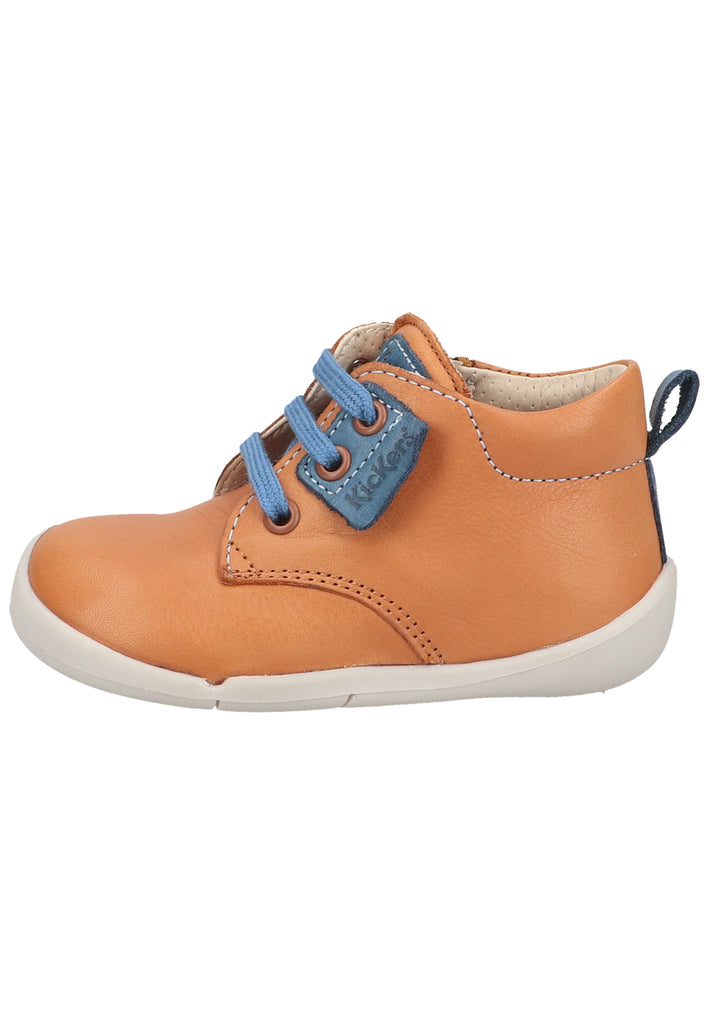 Kickers Halbschuhe Nappaleder Braun/Blau - surf4shoes
