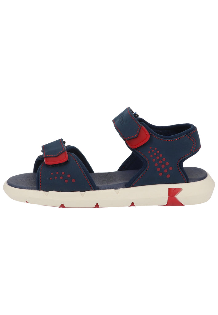 Kickers Sandalen Nubukleder Blau/Rot - surf4shoes