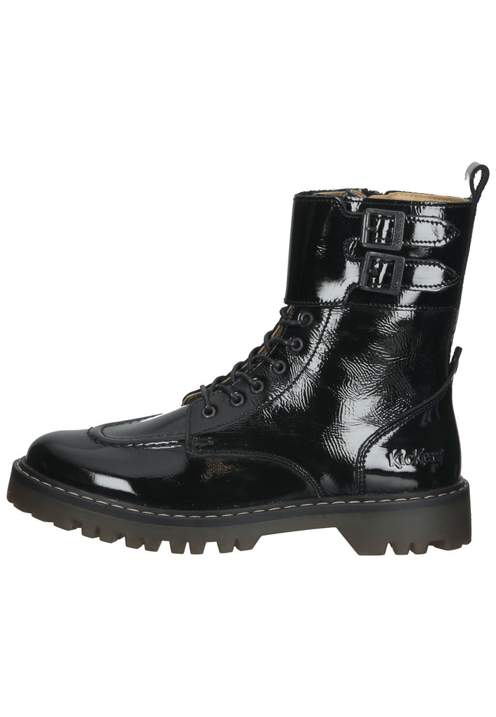 Kickers Stiefelette Leder Schwarz Lack - surf4shoes