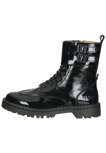 Kickers Stiefelette Leder Schwarz Lack - surf4shoes