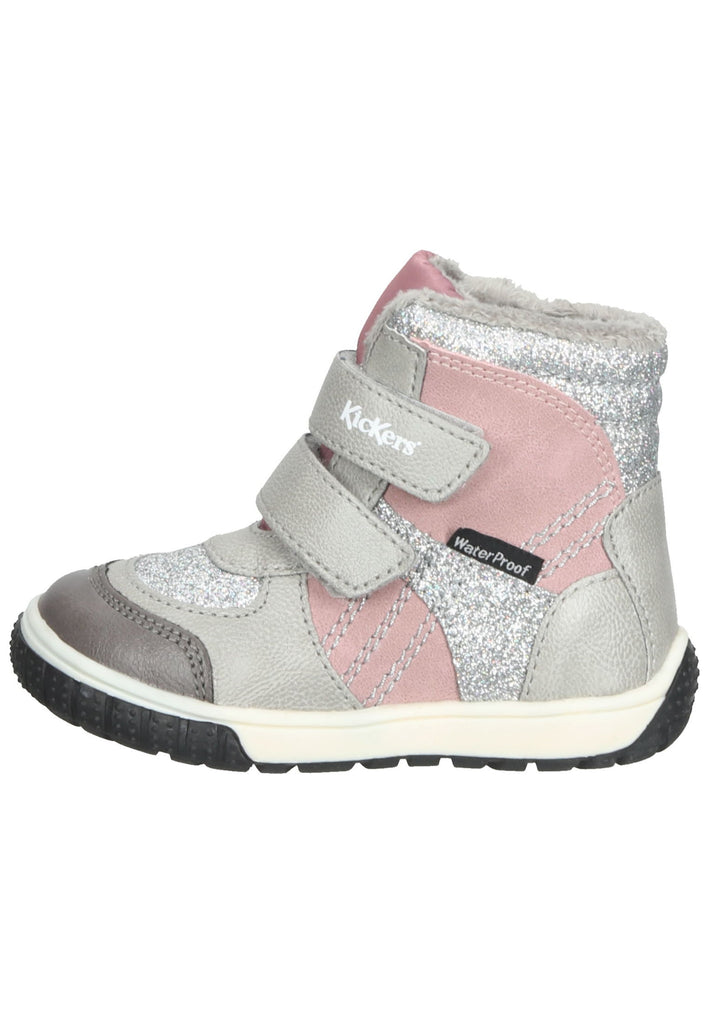 Kickers Stiefelette Lederimitat Grau/Rosa - surf4shoes