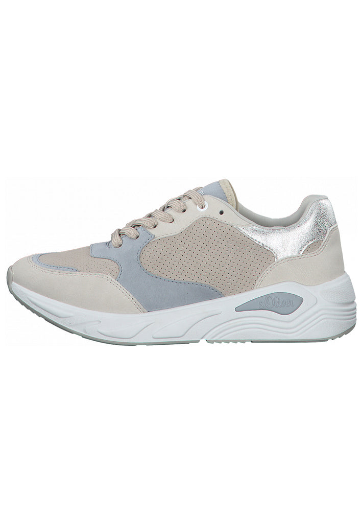 s.Oliver Sneaker Lederimitat/Textil Beige/Grau - surf4shoes