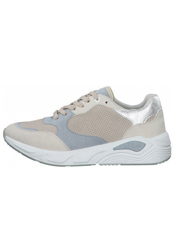 s.Oliver Sneaker Lederimitat/Textil Beige/Grau - surf4shoes