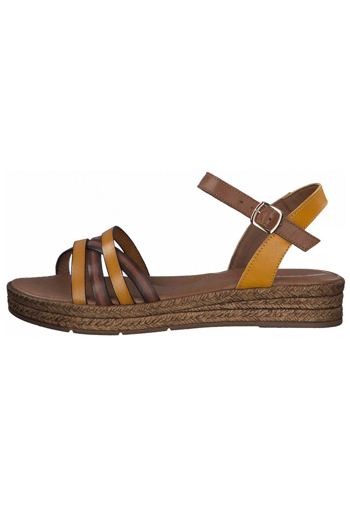 s.Oliver Sandalen Leder Gelb/Braun - surf4shoes