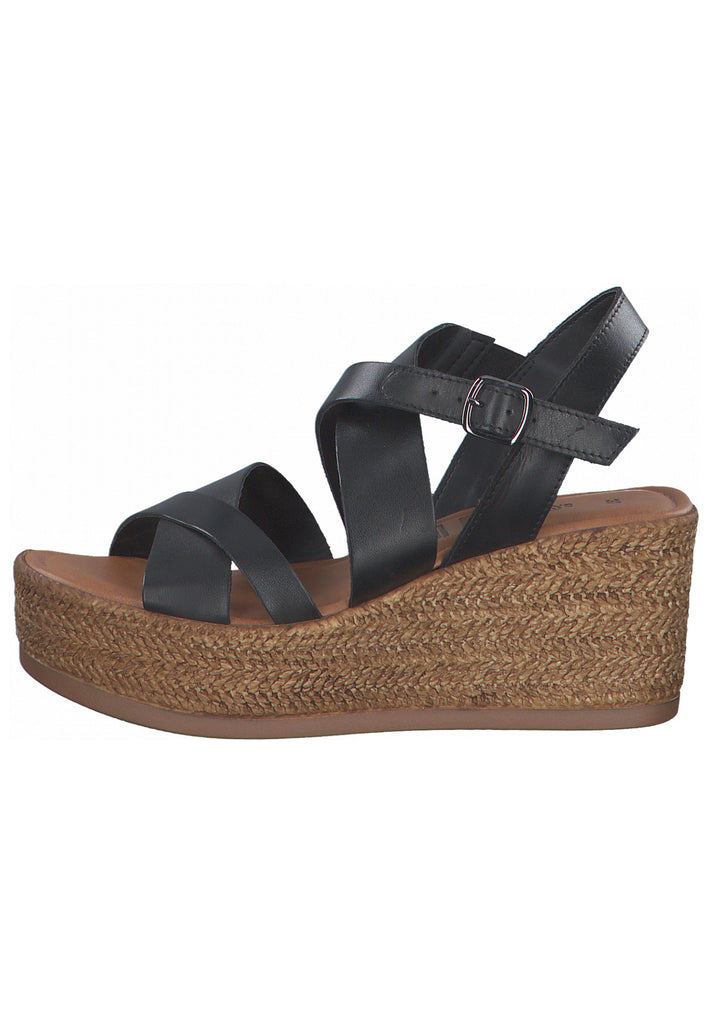 s.Oliver Sandalen Leder Schwarz - surf4shoes