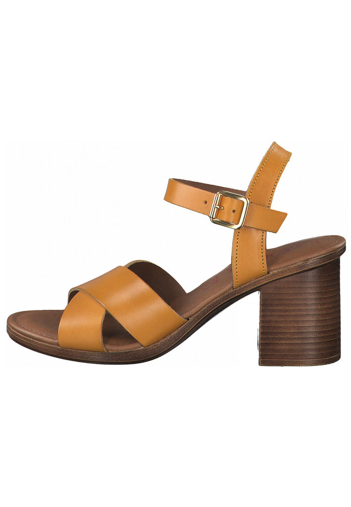 s.Oliver Sandalen Glattleder Senf - surf4shoes