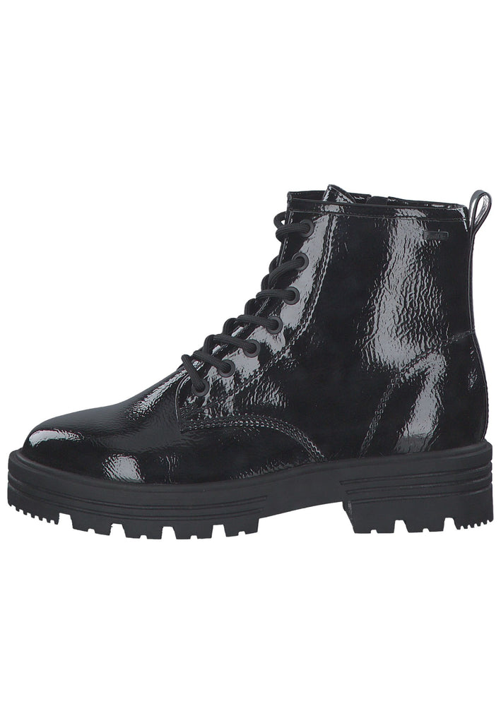s.Oliver Stiefelette Textil Schwarz Lack - surf4shoes