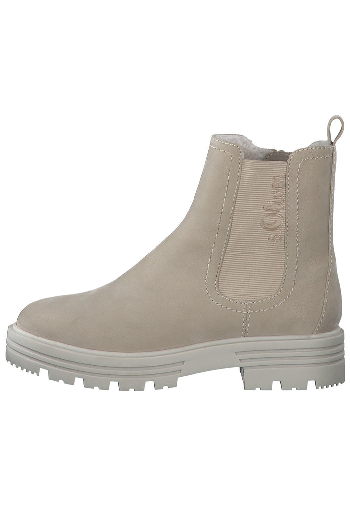 s.Oliver Stiefelette Textil Beige - surf4shoes