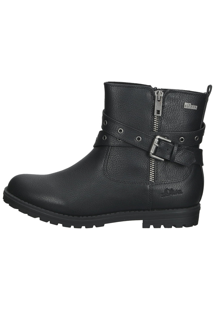 s.Oliver Stiefelette Textil Schwarz Warmfutter - surf4shoes