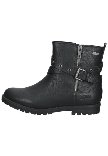 s.Oliver Stiefelette Textil Schwarz Warmfutter - surf4shoes