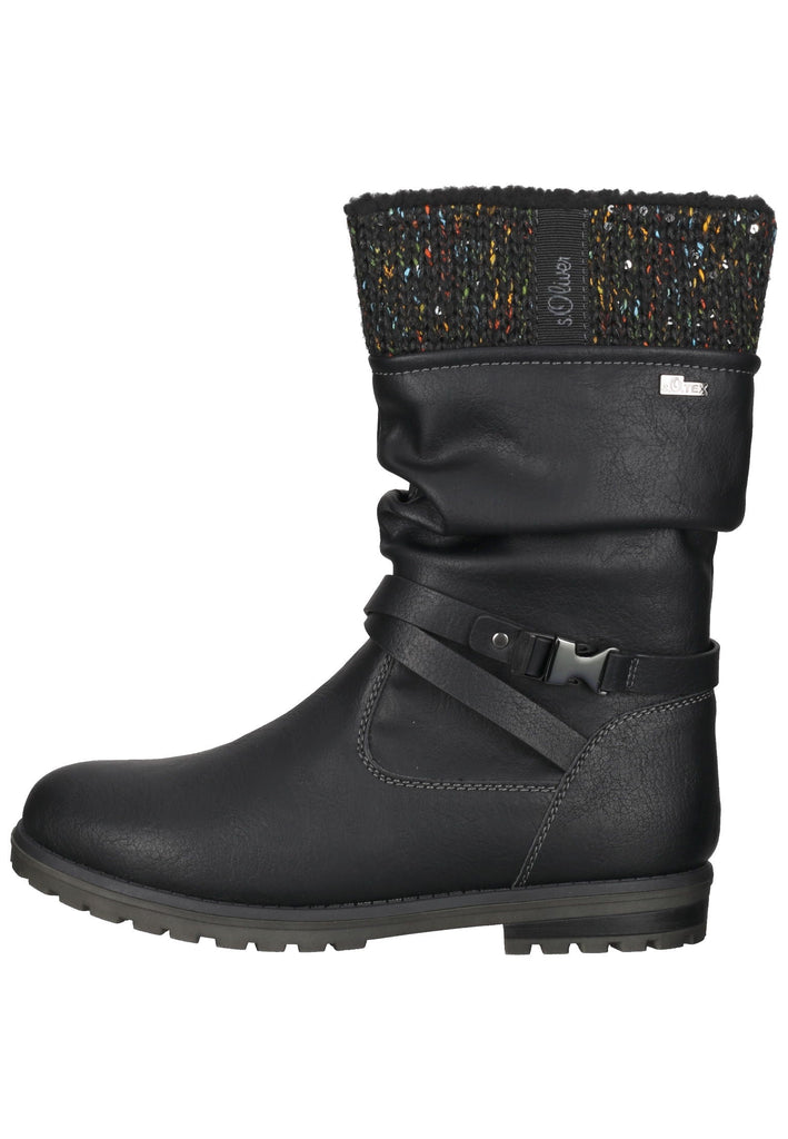 s.Oliver Stiefel Lederimitat/Textil Schwarz - surf4shoes