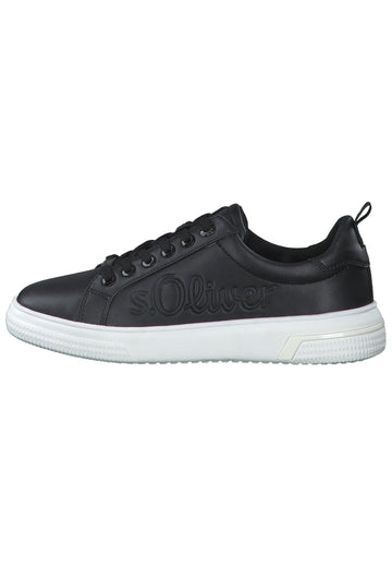 s.Oliver Sneaker Lederimitat Schwarz - surf4shoes