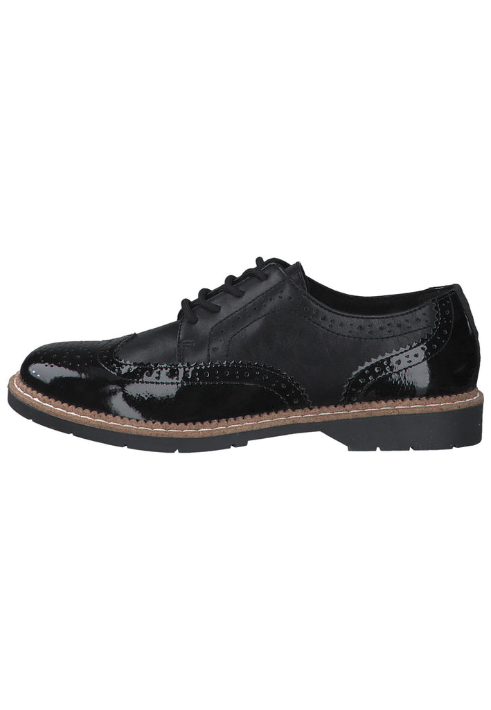 s.Oliver Halbschuhe Lederimitat Schwarz - surf4shoes