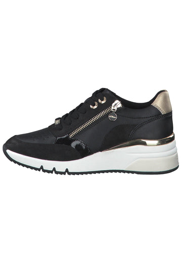 s.Oliver Sneaker Lederimitat Schwarz - surf4shoes