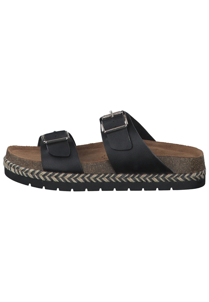 s.Oliver Pantoletten Lederimitat Schwarz - surf4shoes