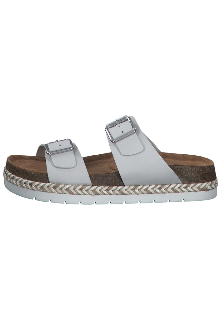 s.Oliver Pantoletten Lederimitat Weiß - surf4shoes