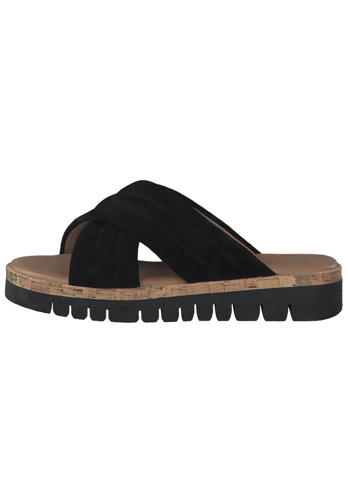 s.Oliver Pantoletten Leder Schwarz - surf4shoes