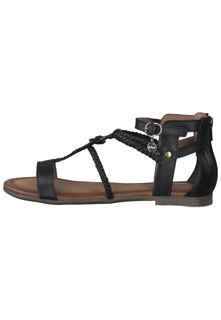 s.Oliver Sandalen Leder Schwarz - surf4shoes