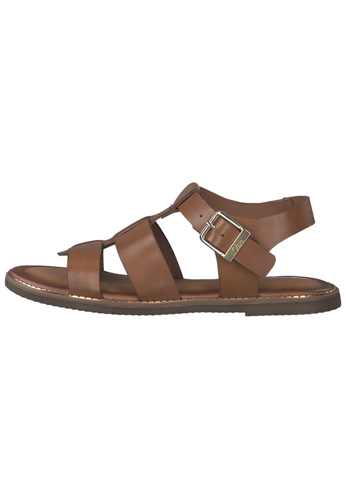 s.Oliver Sandalen Leder Cognac - surf4shoes
