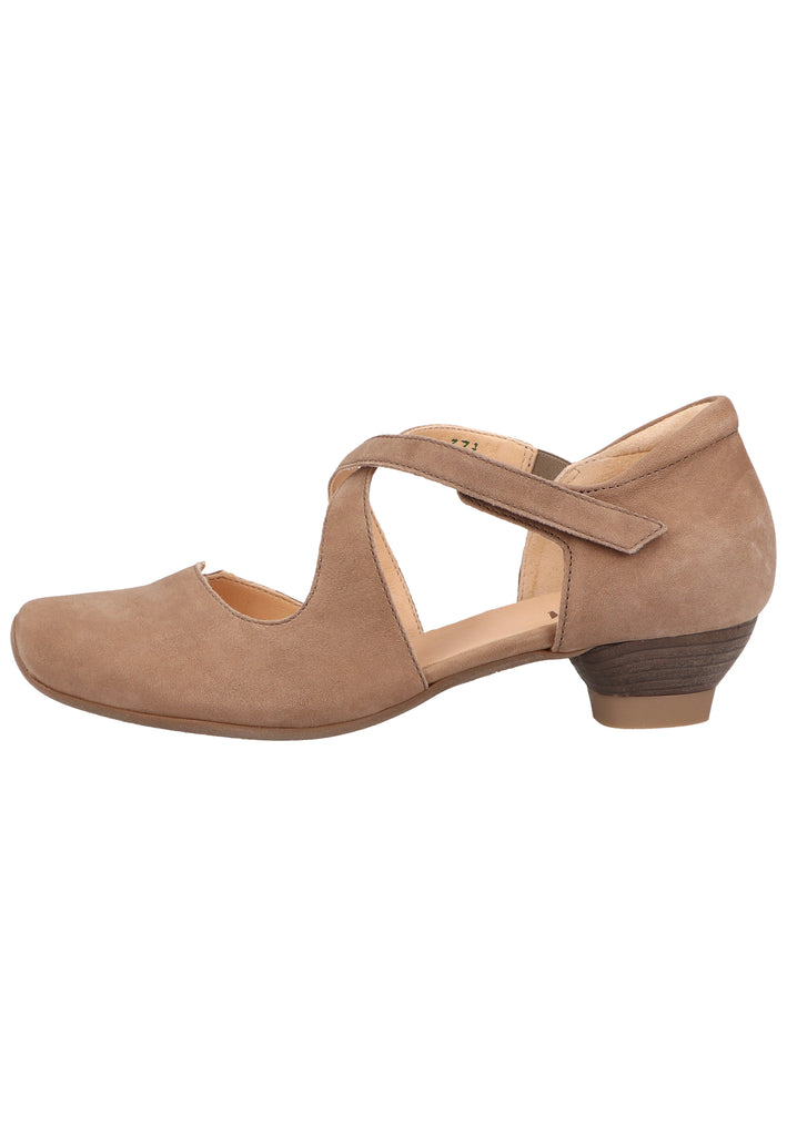 Think! Pumps Nubukleder Taupe - surf4shoes