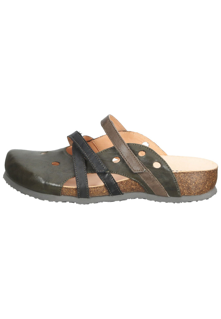 Think! Pantoletten Nappaleder Olive - surf4shoes
