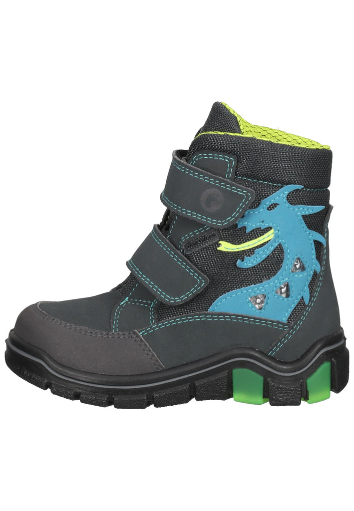 Ricosta Stiefel Lederimitat/Textil Schwarz/Blau Warmfutter - surf4shoes