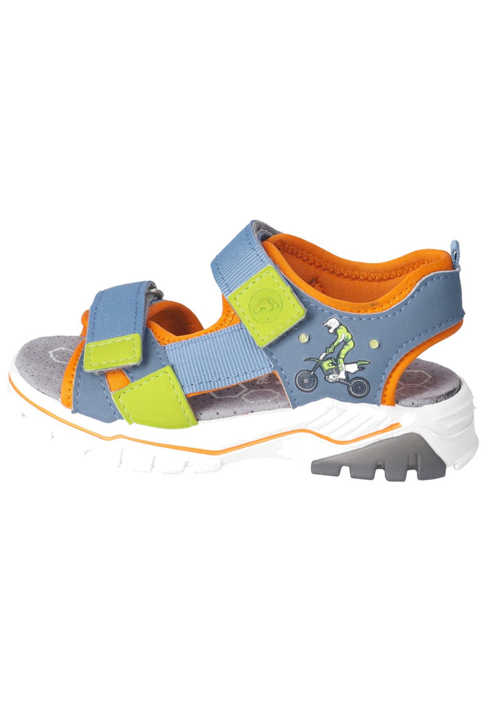 Ricosta Sandalen Lederimitat/Textil Blau/Orange - surf4shoes