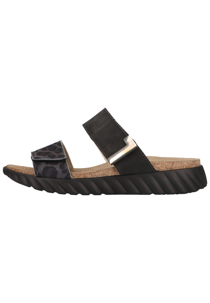 Rohde Pantoletten Leder Schwarz - surf4shoes