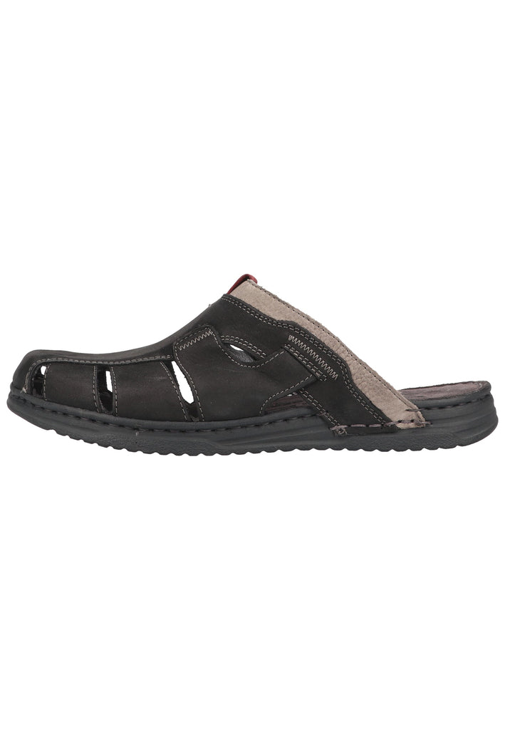 Rohde Pantoletten Nubukleder Schwarz - surf4shoes