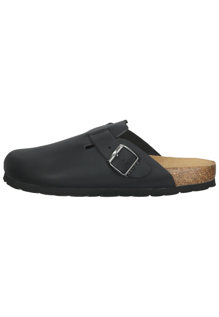 Rohde Pantoletten Leder Schwarz - surf4shoes