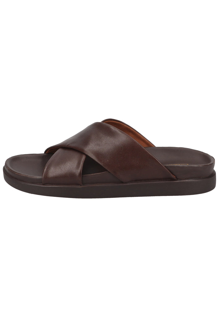 Clarks Pantoletten Leder Dunkelbraun - surf4shoes
